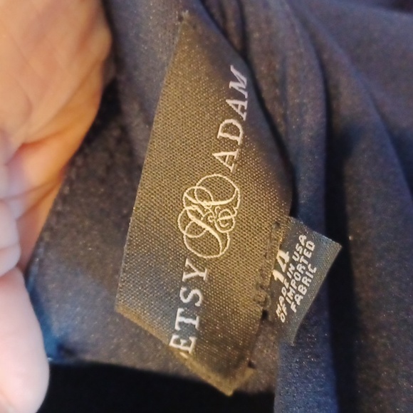 NWT Betsey & Adam Cape Sleeve Crepe Sheath Dress in Navy 14 - Picture 8 of 8